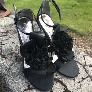 Nina Black Ruffle high heels